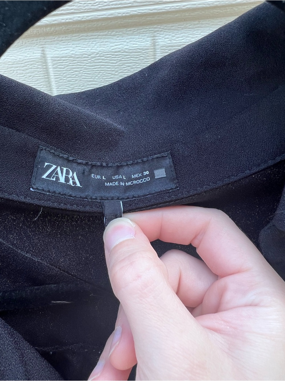 Classic Zara Black Long-Sleeve Belted Jumpsuit - Picture 7 of 9